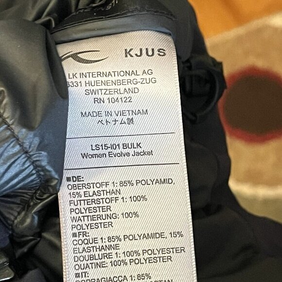 KJUS Evolve Jacket Black Hooded Fast II20 Winter Sz 42 XL Womens Ski Parka - Picture 7 of 7
